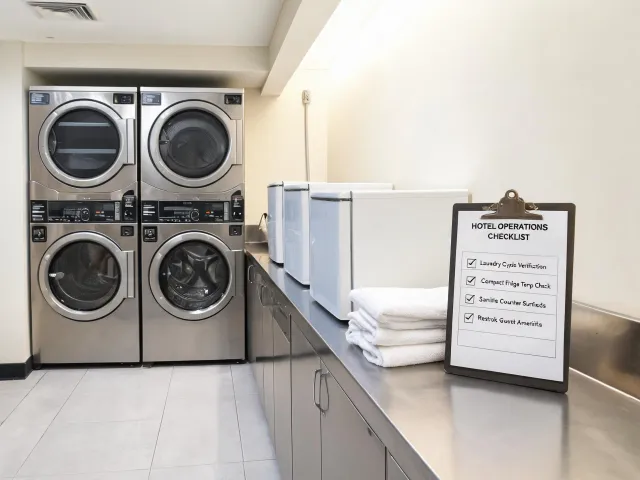 Hospitality laundry appliance room