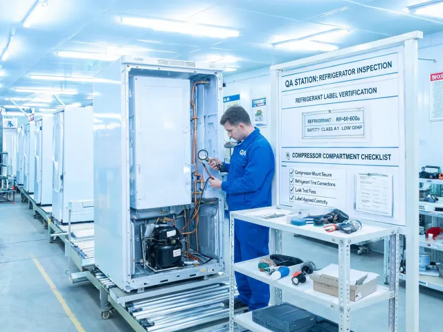 Refrigerator refrigerant label planning